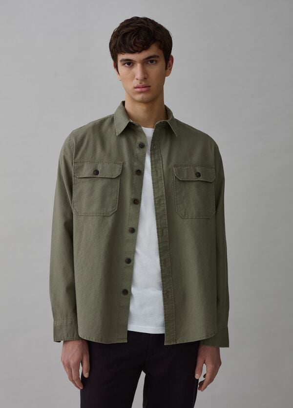 Ovs Shacket in lino e cotone