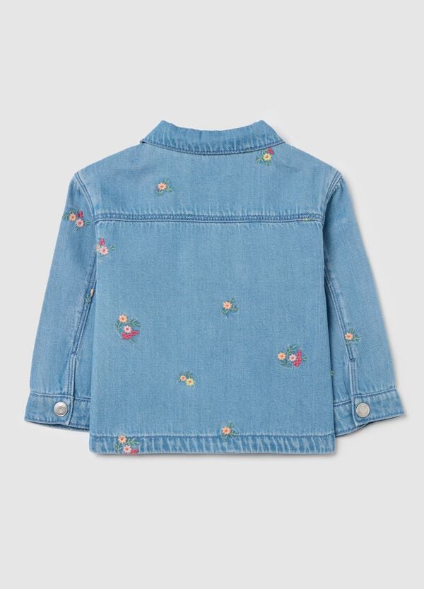 Ovs Shacket In Lyocell E Cotone Con Ricamo Fiori