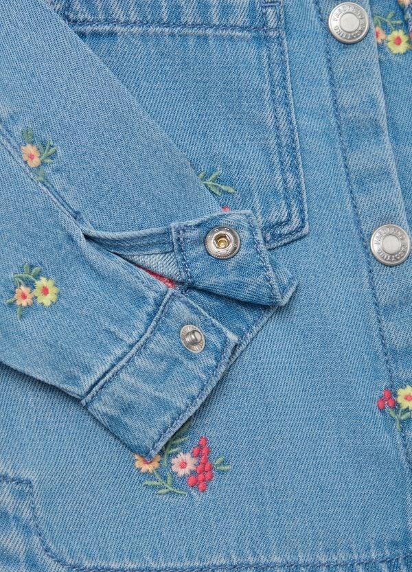 Ovs Shacket In Lyocell E Cotone Con Ricamo Fiori