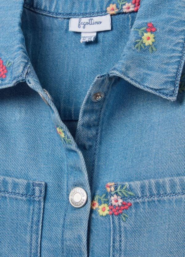 Ovs Shacket In Lyocell E Cotone Con Ricamo Fiori