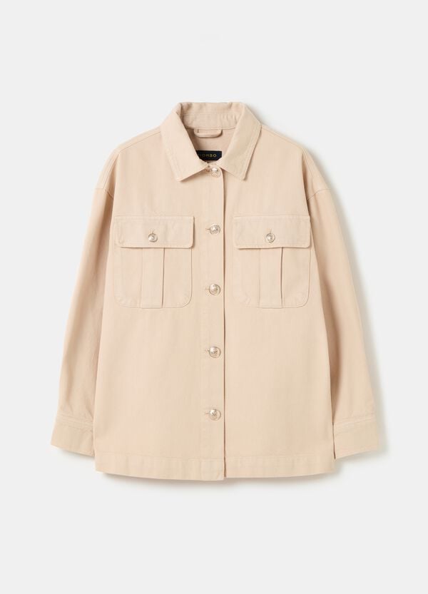 Ovs Shacket In Twill Con Bottoni Lavorati