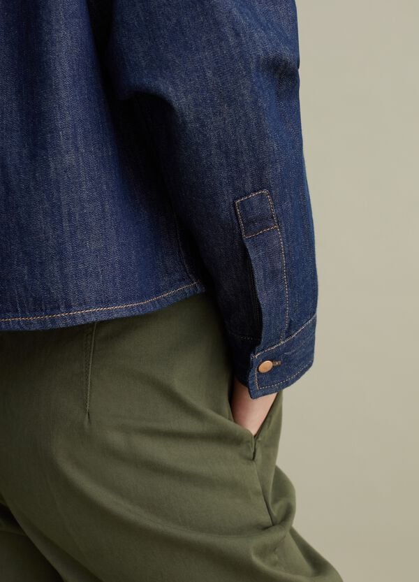 Ovs Shacket Utility In Denim