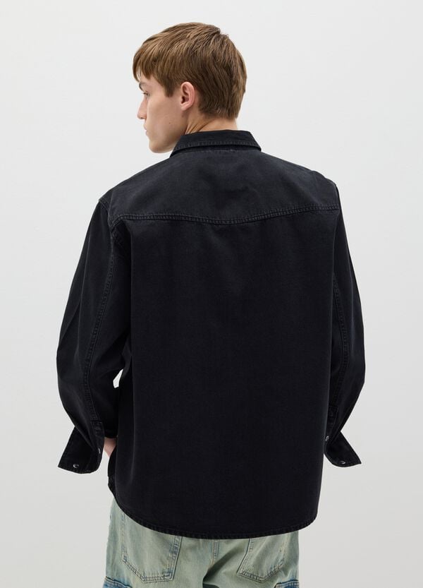 Ovs Shacket Western In Denim