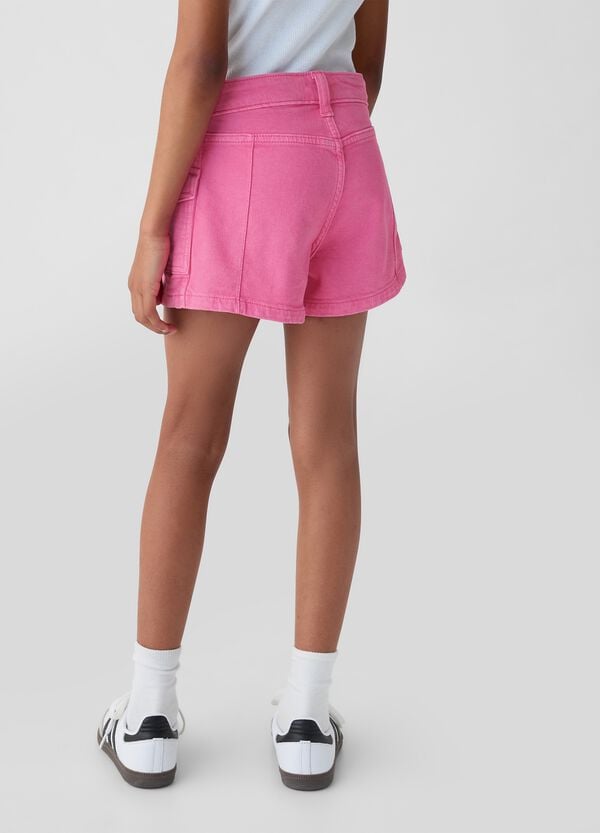 Ovs Shorts Cargo In Denim A Vita Alta