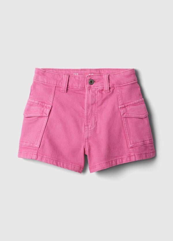 Ovs Shorts Cargo In Denim A Vita Alta