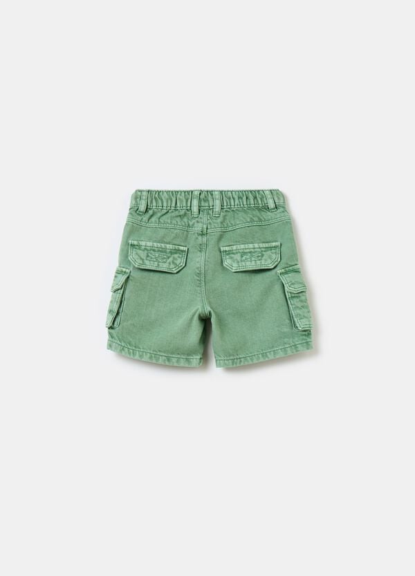 Ovs Shorts Cargo In Denim Con Coulisse