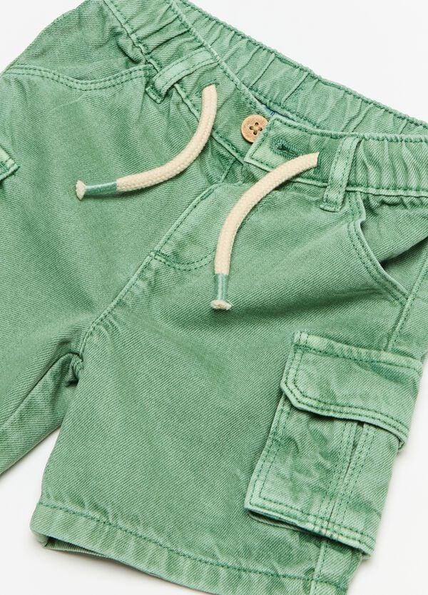 Ovs Shorts Cargo In Denim Con Coulisse