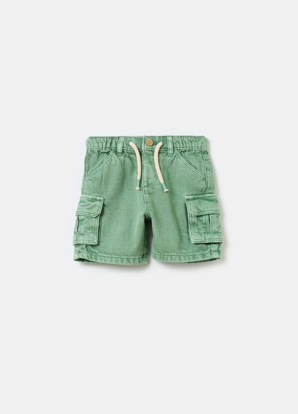 Ovs Shorts cargo in denim con coulisse