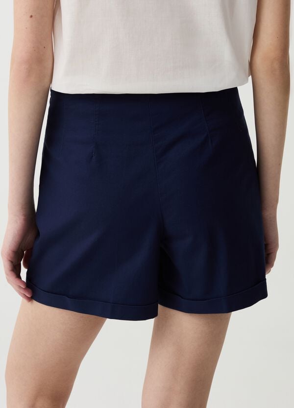 Ovs Shorts In Cotone Stretch Con Risvolti