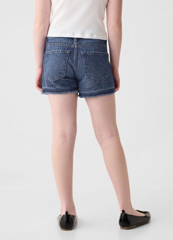 Ovs Shorts In Denim Con Abrasioni A Vita Bassa