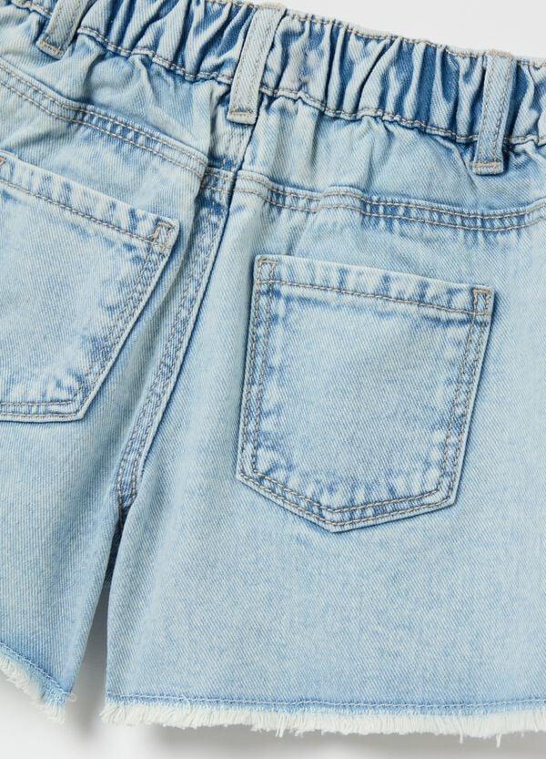 Ovs Shorts In Denim Con Ricamo Farfalle
