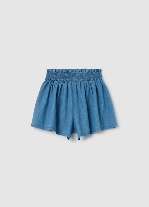 Ovs Shorts In Denim Con Vita Elasticata