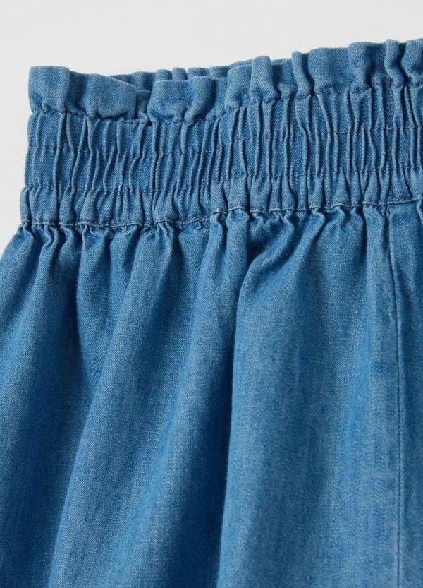 Ovs Shorts In Denim Con Vita Elasticata