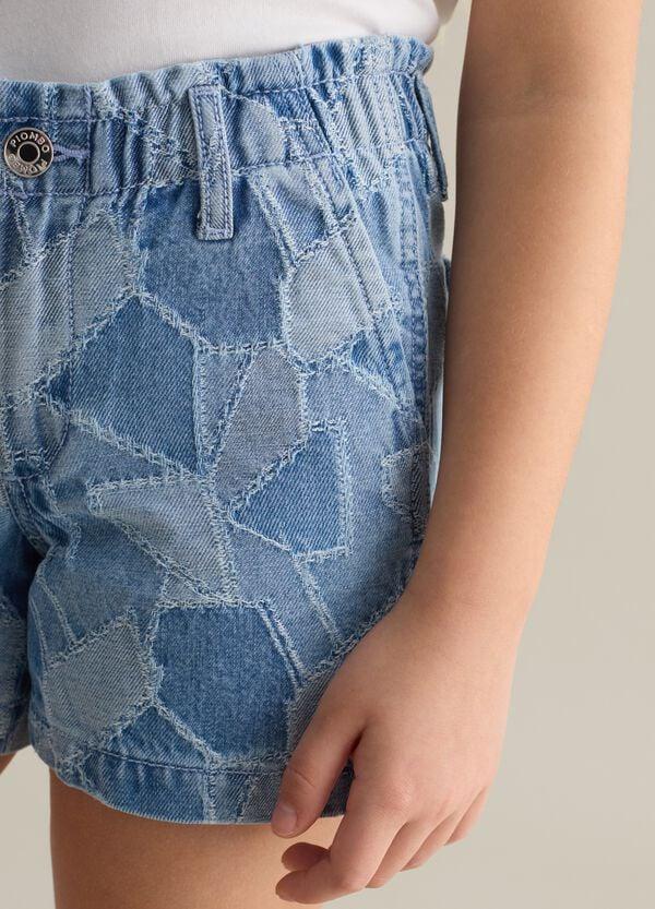 Ovs Shorts In Denim Effetto Patchwork