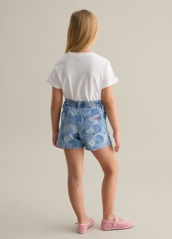 Ovs Shorts In Denim Effetto Patchwork