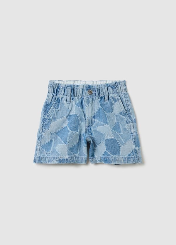 Ovs Shorts In Denim Effetto Patchwork