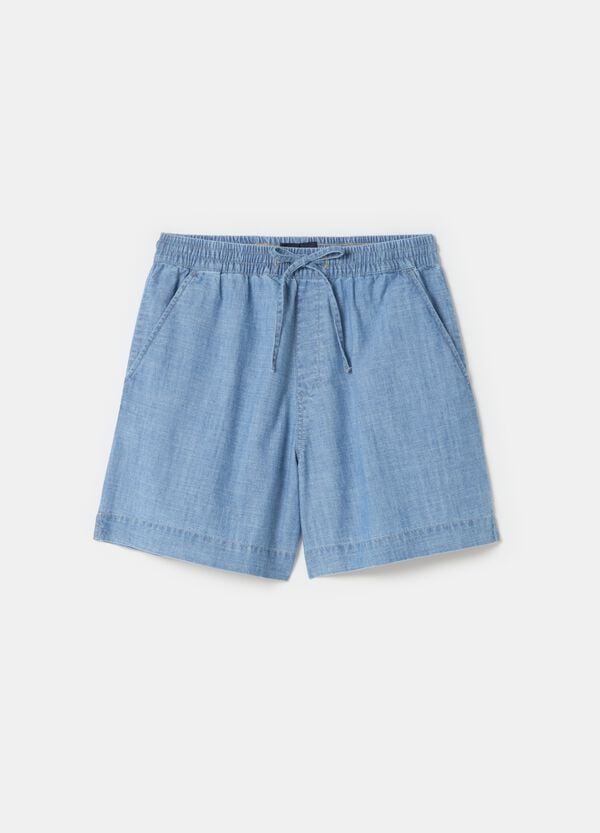 Ovs Shorts In Denim Fluido Con Tasche