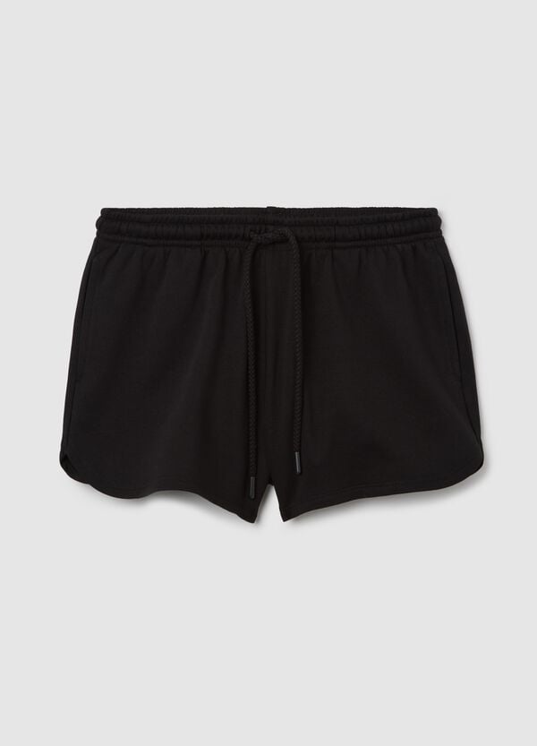 Ovs Shorts in French Terry con coulisse nero