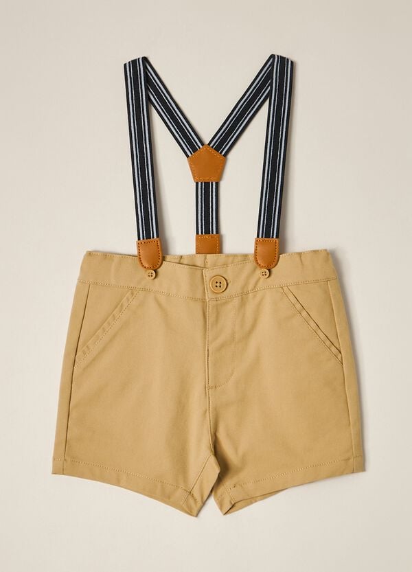 Ovs Shorts in twill con bretelle IANA neonato