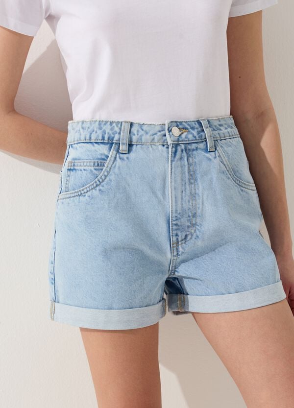 Ovs Shorts Mom Fit In Denim