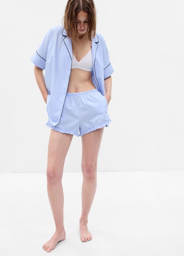 Ovs Shorts pigiama in popeline con rouches