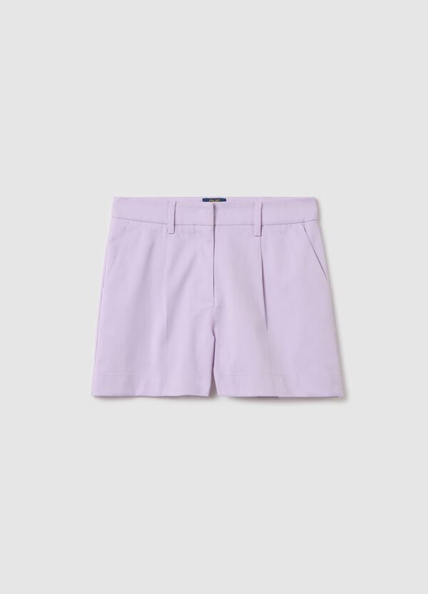 Ovs Shorts viola con pinces e tasche