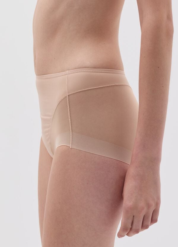 Ovs Slip A Vita Alta In Microfibra Beige