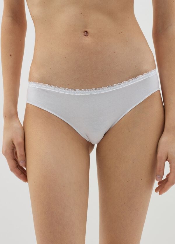 Ovs Slip In Cotone Stretch Con Pizzo