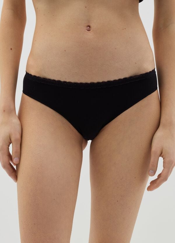 Ovs Slip In Cotone Stretch Con Pizzo