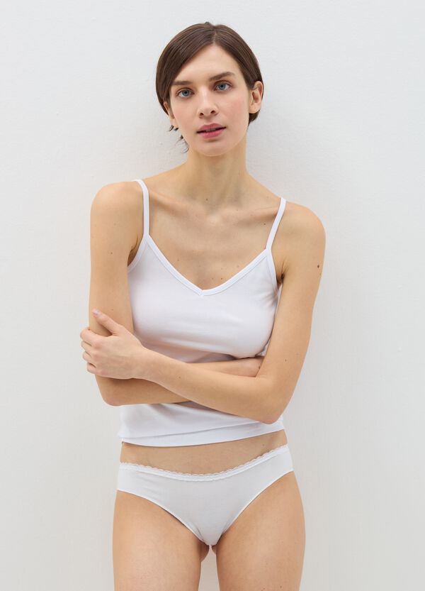 Ovs Slip in cotone stretch con pizzo