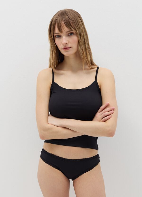 Ovs Slip in microfibra con pizzo