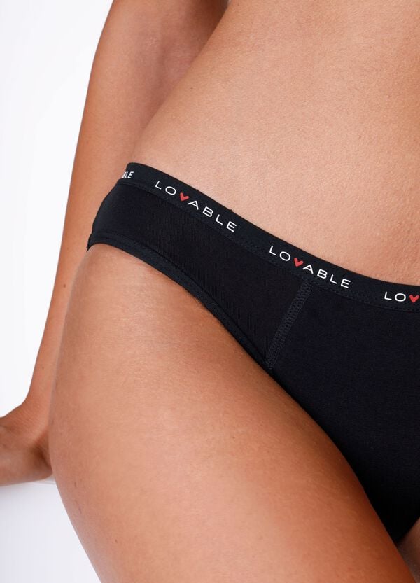 Ovs Slip Nero In Cotone Elasticizzato LOVABLE