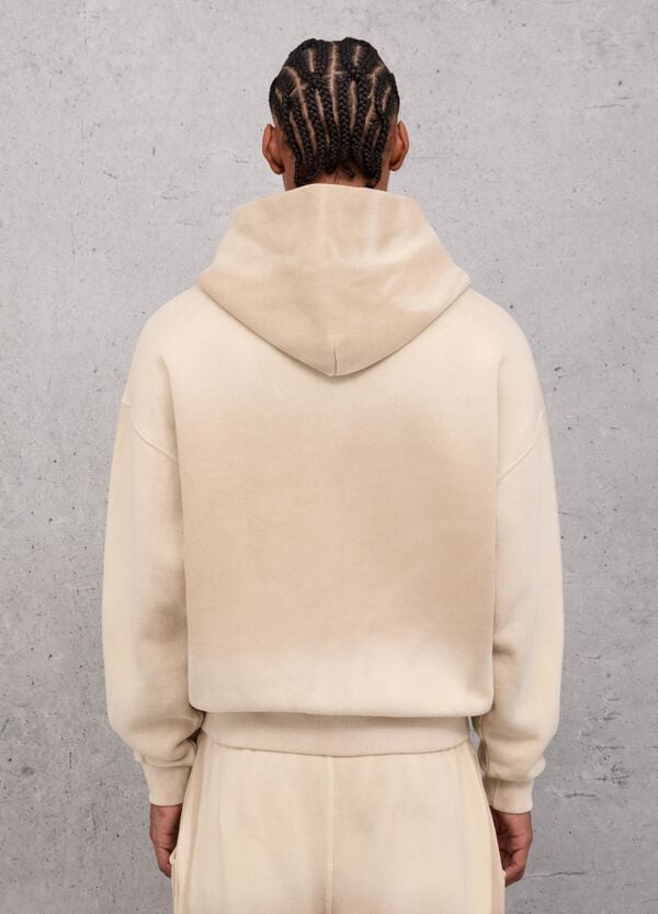 Ovs Sunfaded Zip Hoodie Vintage Sand