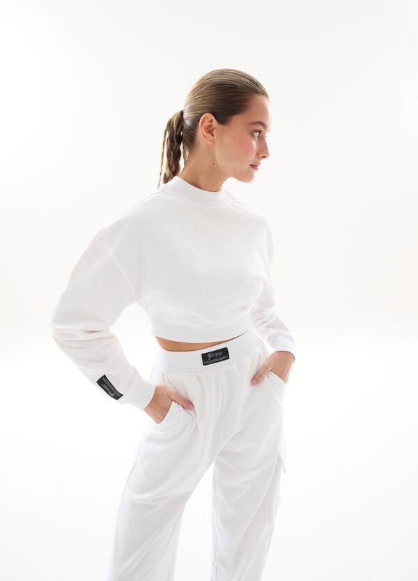 Ovs Sweatshirt Crop White