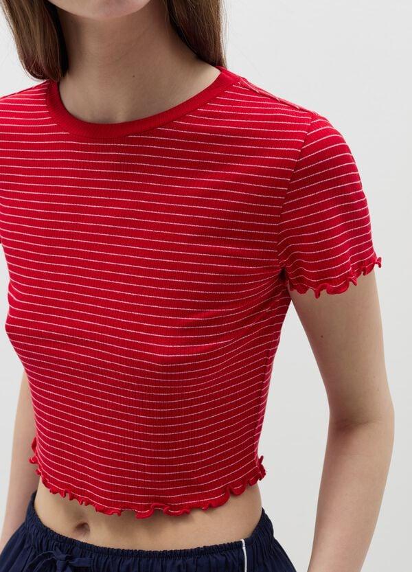 Ovs T-shirt A Coste Piatte Con Profili Ondulati