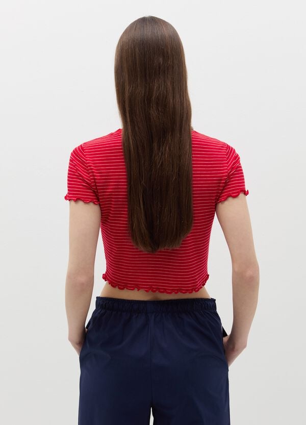 Ovs T-shirt A Coste Piatte Con Profili Ondulati