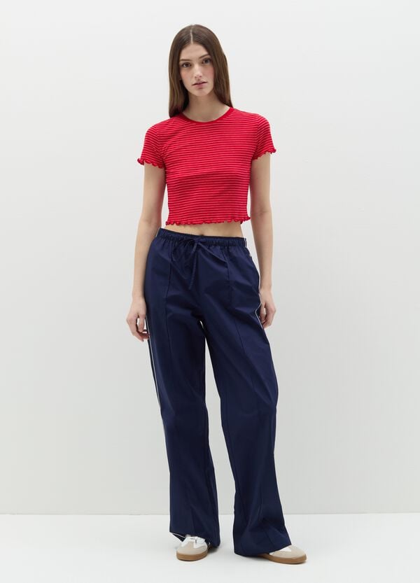 Ovs T-shirt a coste piatte con profili ondulati