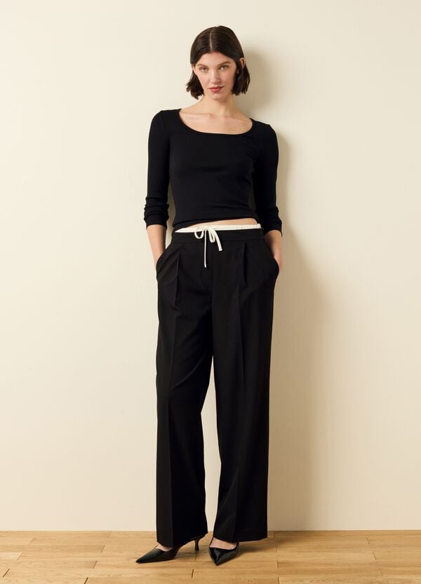 Ovs T-shirt A Costine Con Maniche Lunghe