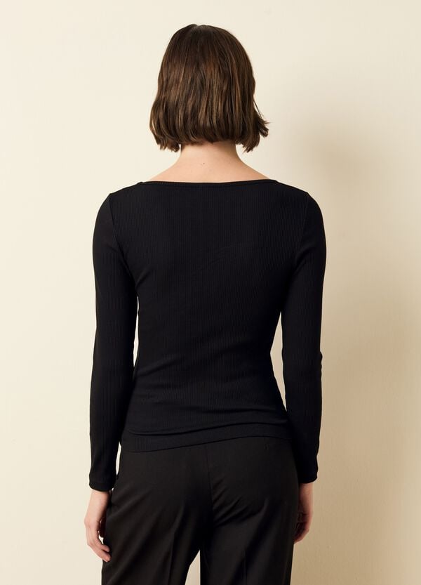 Ovs T-shirt A Costine Con Maniche Lunghe