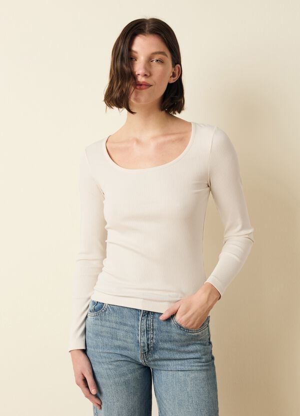 Ovs T-shirt A Costine Con Maniche Lunghe