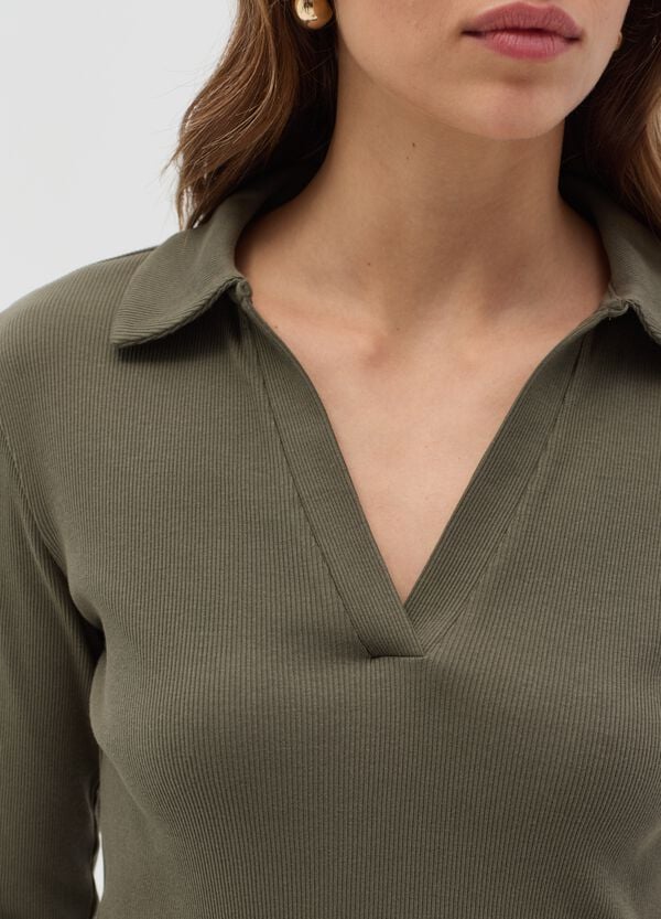Ovs T-shirt A Costine Con Scollo A Polo