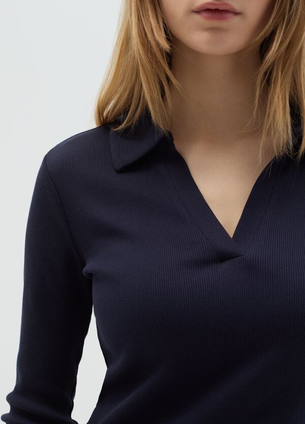 Ovs T-shirt A Costine Con Scollo A Polo