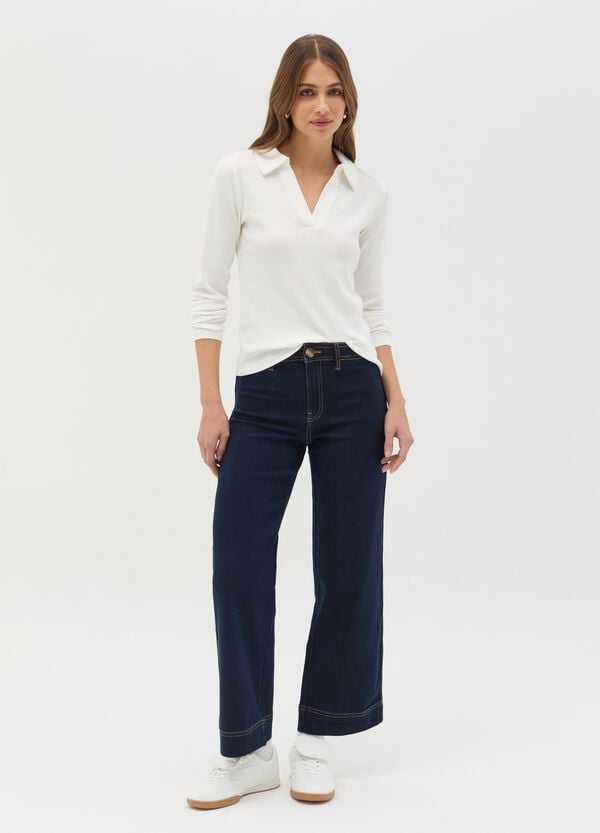 Ovs T-shirt A Costine Con Scollo A Polo