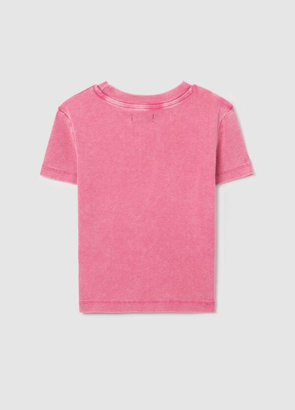 Ovs T-shirt A Costine Con Scollo Rotondo