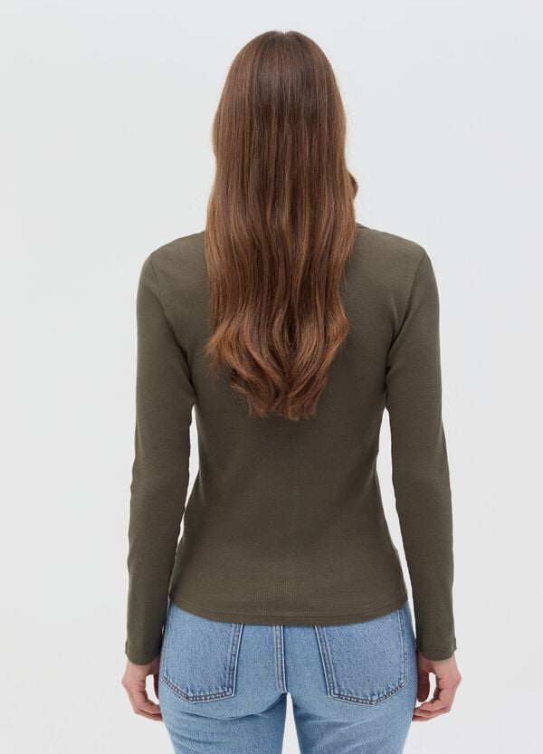 Ovs T-shirt A Costine Con Scollo Serafino