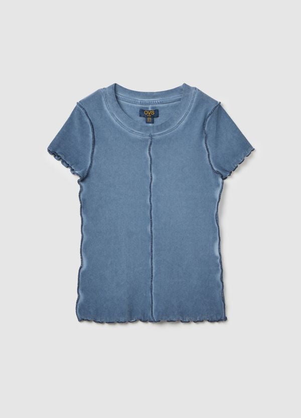Ovs T-shirt A Costine Effetto Acid Wash