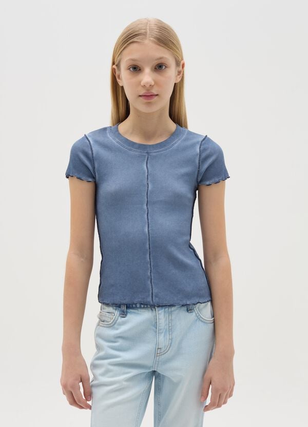 Ovs T-shirt a costine effetto acid wash
