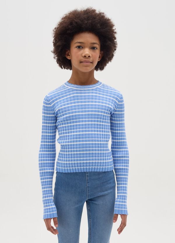 Ovs T-shirt a costine in fantasia a righe