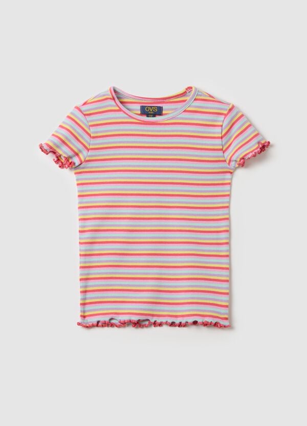 Ovs T-shirt a costine in fantasia a righe