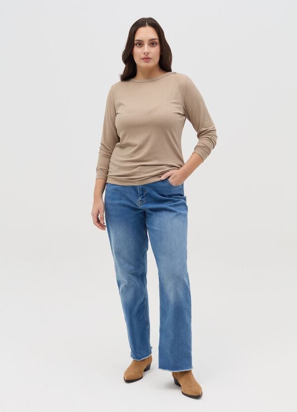 Ovs T-shirt a costine in lurex Curvy